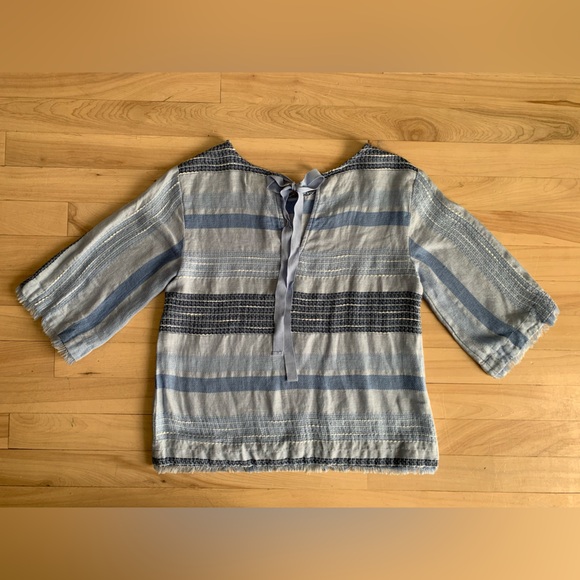 CLOTH & STONE by Anthropologie - Linen Bella Dahl 3/4 sleeve Frayed Hem Top - Picture 10 of 12